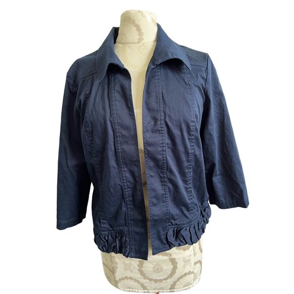 Christopher & Banks Women's Open Front Navy Blazer Medium - Picture 1 of 7